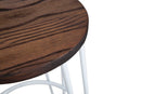 Set 2 Sgabelli Ø39x76 cm Detroit in Legno e Ferro Bianco