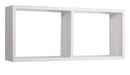 Mensola Rettangolare 2 Scomparti da Parete 70x30x23,7 cm in Fibra di Legno Morgana Maxi Rovere Sbiancato