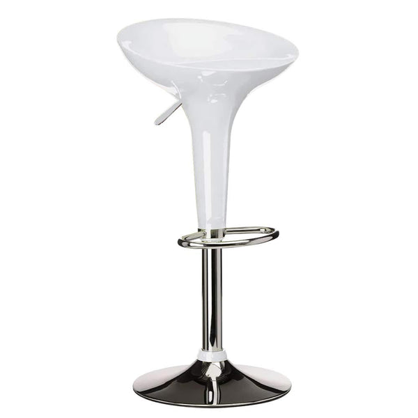 Sgabello Cucina Regolabile in Acciaio e ABS Seduta Girevole Bianco Casa Bar sconto