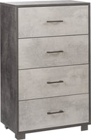 Mobile 4 Cassetti 70x112x41 cm Ossido Nero/Cemento