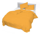 Copripiumino Matrimoniale con Sacco e Federe Tinta Unita Rigato Arancione