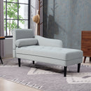 Poltrona Chaise Longue 146x61x82,5 cm Con Sponte e Cuscino Rivestimento Trapuntato Effetto Velluto Grigio  
