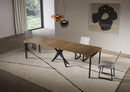 Consolle Allungabile 90-300x40x77 cm Saki Noce Gambe Antracite 
