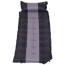 Materassino Gonfiabile da Campeggio con Cuscino in PVC Nero e Grigio 191x63x5 cm 