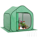 Serra a Casetta Pieghevole 150x148x148 cm con Ingresso a Cerniera Verde   