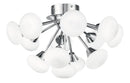 Plafoniera Metallo Cromato paralumi Sferici Vetro Opale Lampada Led 2,5 watt Luce Calda