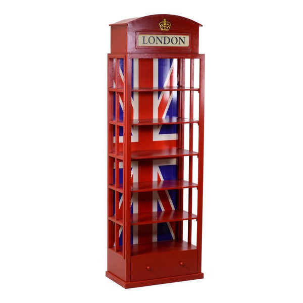Libreria 6 Ripiani 1 Cassetto 48x27xh146 cm in Legno London Rosso acquista