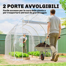 Serra a Tunnel 2x3x2 m con Porte Avvolgibili Telaio in Acciaio e Copertura in PE Anti-UV Trasparente      