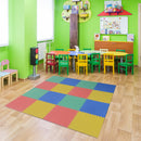 Tappeto Puzzle in EVA per Bambini Antiscivolo 16 Pezzi Multicolori 63.5x63.5x2 cm 