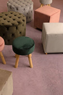 Set 2 Sgabelli  34x34x38 cm in Velluto Adeline Jungle