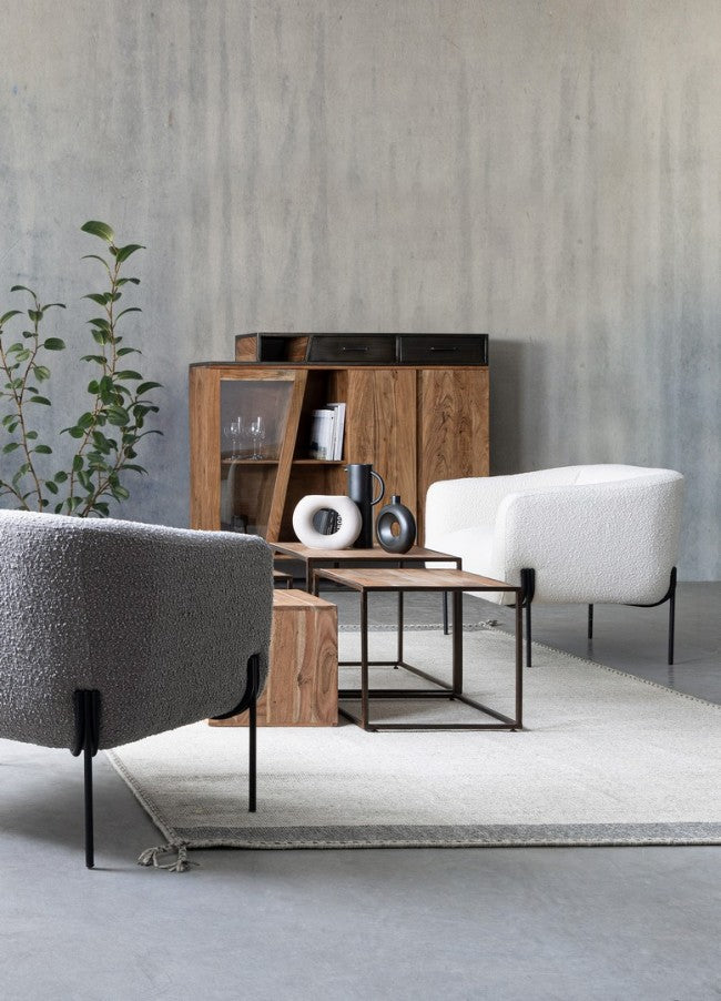 Tappeto 200x300 cm Chathu in Tessuto Beige