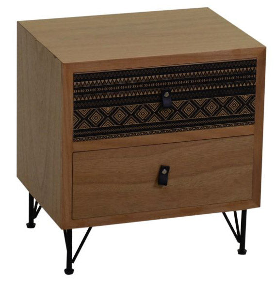 Comodino 2 Cassetti in Legno Budapest sconto