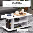 Mobile TV in Legno con Ruote Bianco 80x40x40 cm 
