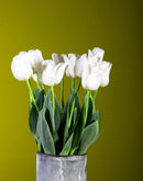 Set 6 Tulipani Artificiali con Foglie Altezza 67 cm 