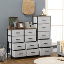 Cassettiera 8 Cassetti 80x30x81,5 cm in Legno e Acciaio Marrone Grigio e Nero
