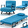 Poltrona Letto Reclinabile Chaise Lounge con Seduta Imbottita Convertibile Blu