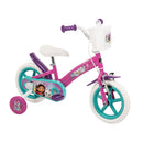 Bicicletta Bambina 12 Pollici con Rotelle e Cestino Gabby's Dollhouse Rosa e Viola