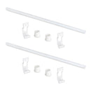 Set 2 Barre Appendiabiti per Armadio Ø27x81,5 cm in Acciaio Emuca Bianco