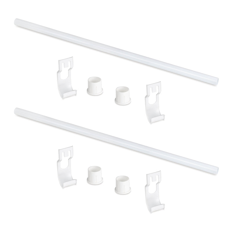 Set 2 Barre Appendiabiti per Armadio Ø27x81,5 cm in Acciaio Emuca Bianco