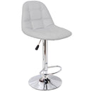 Sgabello con Seduta Girevole e Alzata a Gas in Similpelle Grigio Perla da Bar