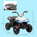 Quad Elettrico per Bambini 12V con 2 Motori Sospensioni Fari LED MP3 Bianco      