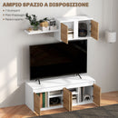 Parete Attrezzata Mobile TV fino a 50"" e Pensile 120x41x43,3 cm Bianco e color Legno  