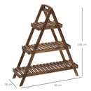 Portapiante Fioriera 3 Livelli 86x28x100 cm Piramide in Legno di Abete Rosso 