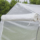 Serra a Tunnel Anti-UV 4x2x2 m con 6 Finestre a Rete e Ingresso Arrotolabile in Metallo e PE Bianco      