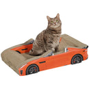 Tiragraffi per Gatti a forma di Auto 50x30x12,5 cm in Cartone Ondulato con Erba Gatta Rosso 