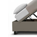 Letto 1 Piazza e Mezza Contenitore Imbottito Similpelle Cappuccino Boxmax Varie Misure