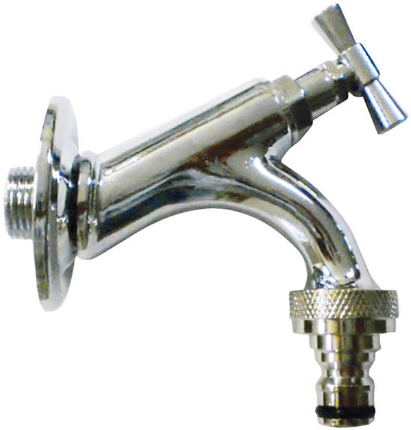 acquista Rubinetto per Fontana da Giardino in Ottone Cromato con Attacco Rapido Morelli Country