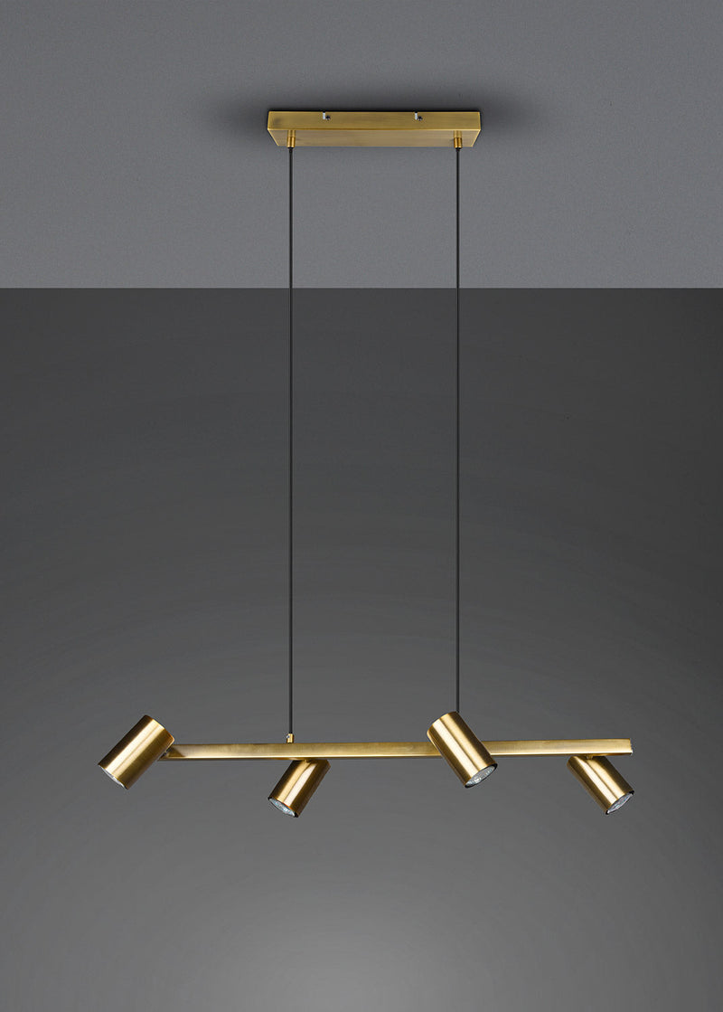 Lampada a Sospensione da Interno Attacco GU10 in Metallo Ottone anticato