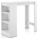 Tavolo Consolle Alto da Bar con 3 Ripiani Bianco Penisola Cucina