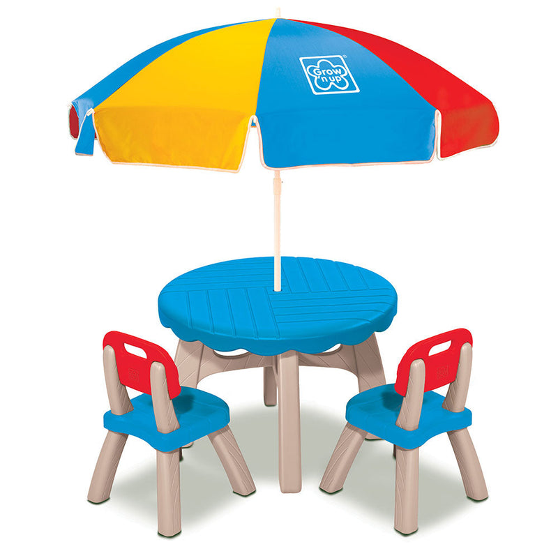 Set Patio Sedie, Ombrellone e Tavolino da Esterno per Bambini