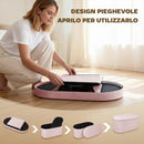 Pouf Contenitore Pieghevole 76x38x35 cm con Vano da 72L e Rivestimento in Velluto Rosa      