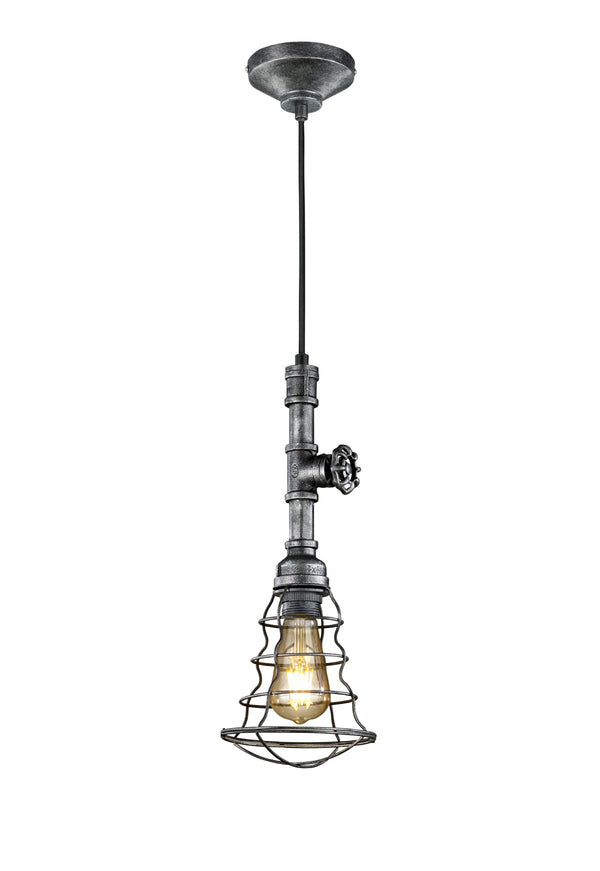 online Lampada a Sospensione da Interno E27 in Metallo Argento Anticato