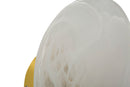 Lampada da Muro Moon Ø20x10 cm in Vetro e Ferro Oro e Bianco      