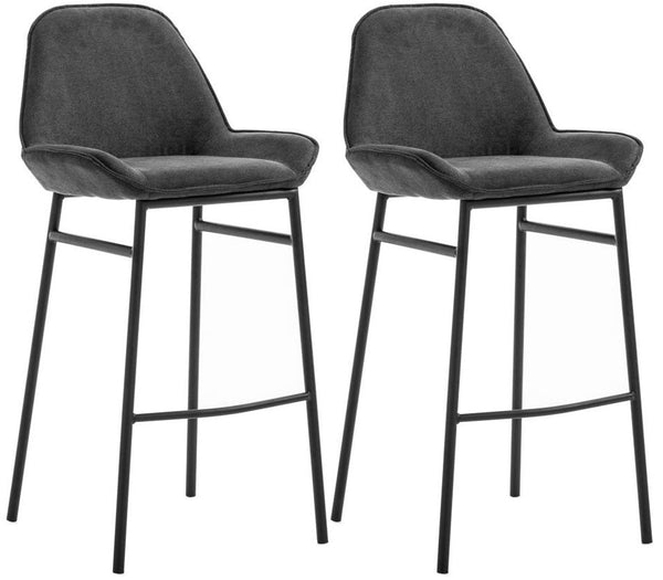 Set 2 Sgabelli 49,5x41x105 cm in Similpelle Grigio Scuro acquista