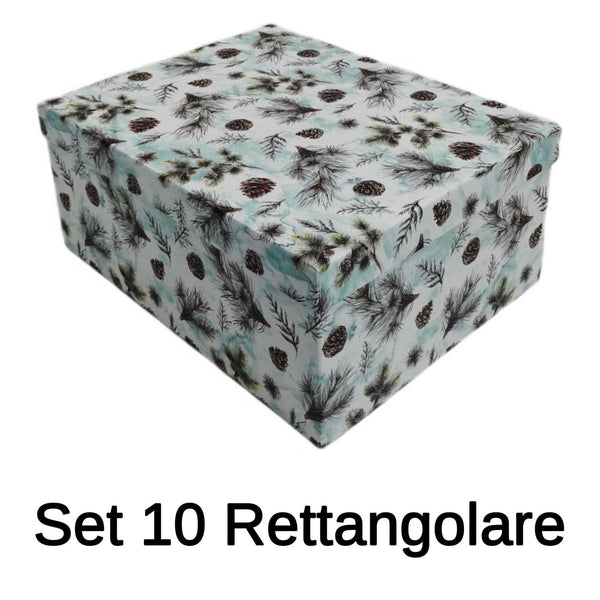 sconto Set 10 Scatole Rettangolari in cartone