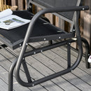 Sedia a Dondolo da Giardino 75x66x85 cm in Metallo e Textilene Nero
