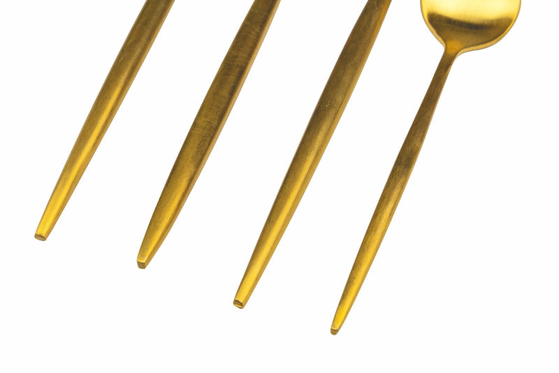 Servizio Set di Posate 24 Pezzi in Acciaio Oro Opaco Villa d'Este Home Tivoli Preciosa