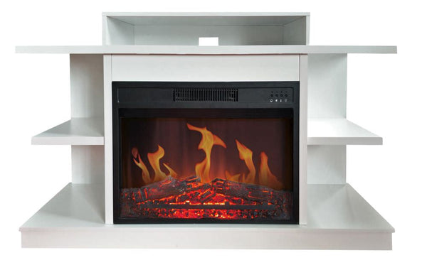 acquista Camino Elettrico Mobile Porta TV Effetto Fiamma 2000W CheminArte TV Fuji Bianco