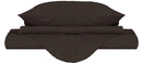 Copripiumino Matrimoniale con Sacco e Federe Tinta Unita Marrone