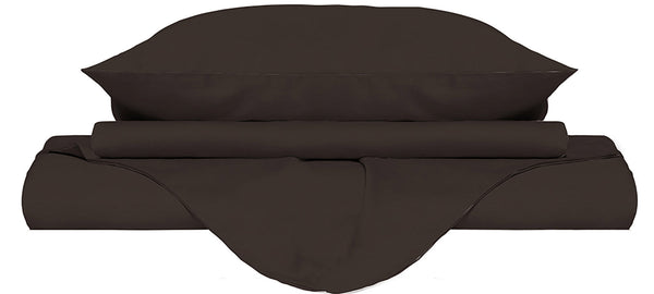 Copripiumino Matrimoniale con Sacco e Federe Tinta Unita Marrone prezzo