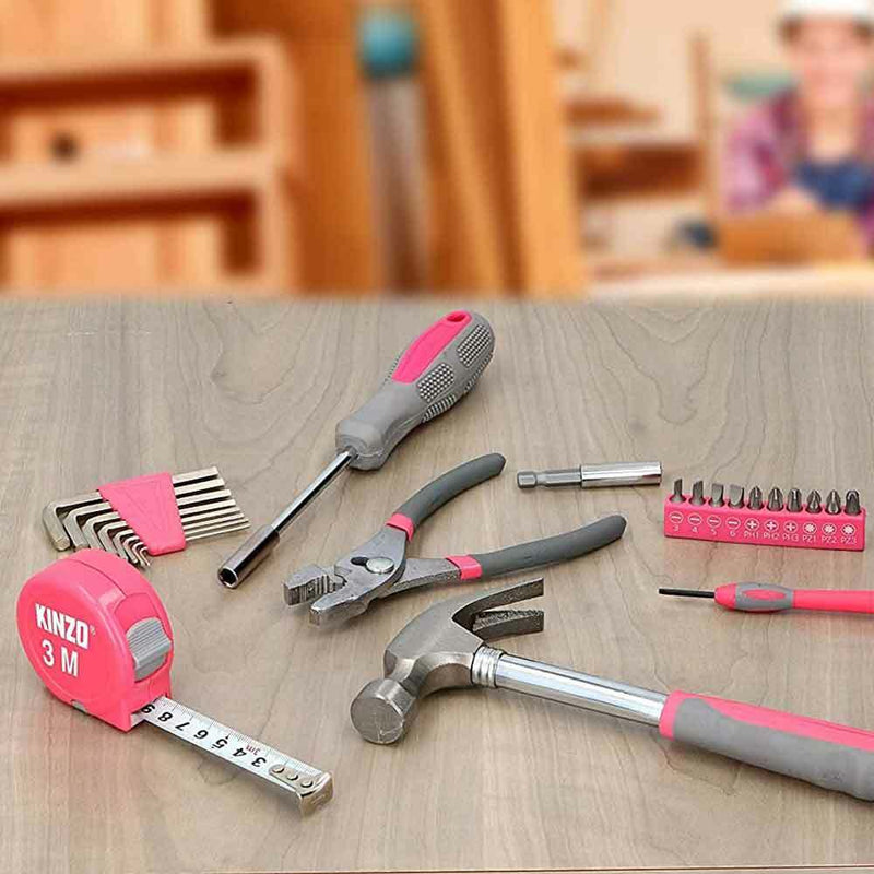 Cassetta Valigetta Attrezzi Porta Utensili da Lavoro Completa 39 pz Rosa Kinzo 