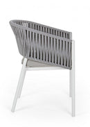 Set 4 Sedie 57x60x80h cm con Braccioli e Cuscini Florencia Bianco