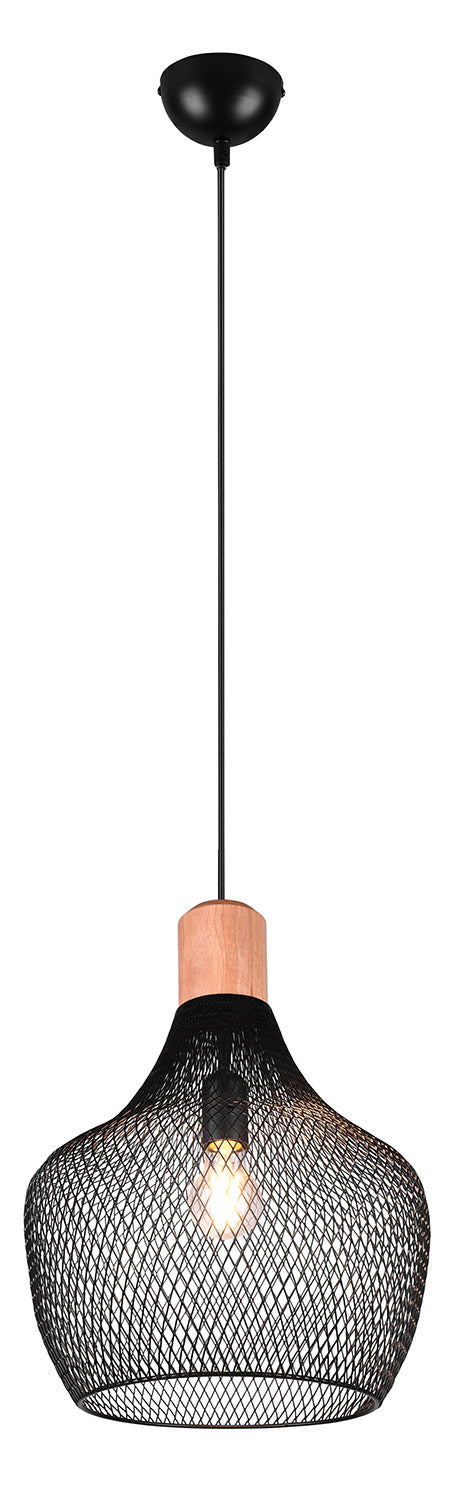 prezzo Lampada a Sospensione da Interno Attacco E27 in Metallo Nero Opaco
