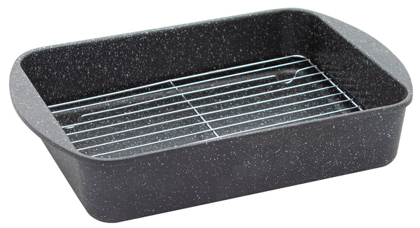 Rostiera 40x27 cm in Alluminio Pressofuso Antiaderente con Griglia Collection Grigio Marmorizzato sconto