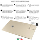 Piatto Doccia in Pietra  Pedrinelli Ardesia Stone Side Beige Varie Misure