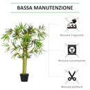 Pianta Artificiale Bambù H120 cm con Vaso Verde